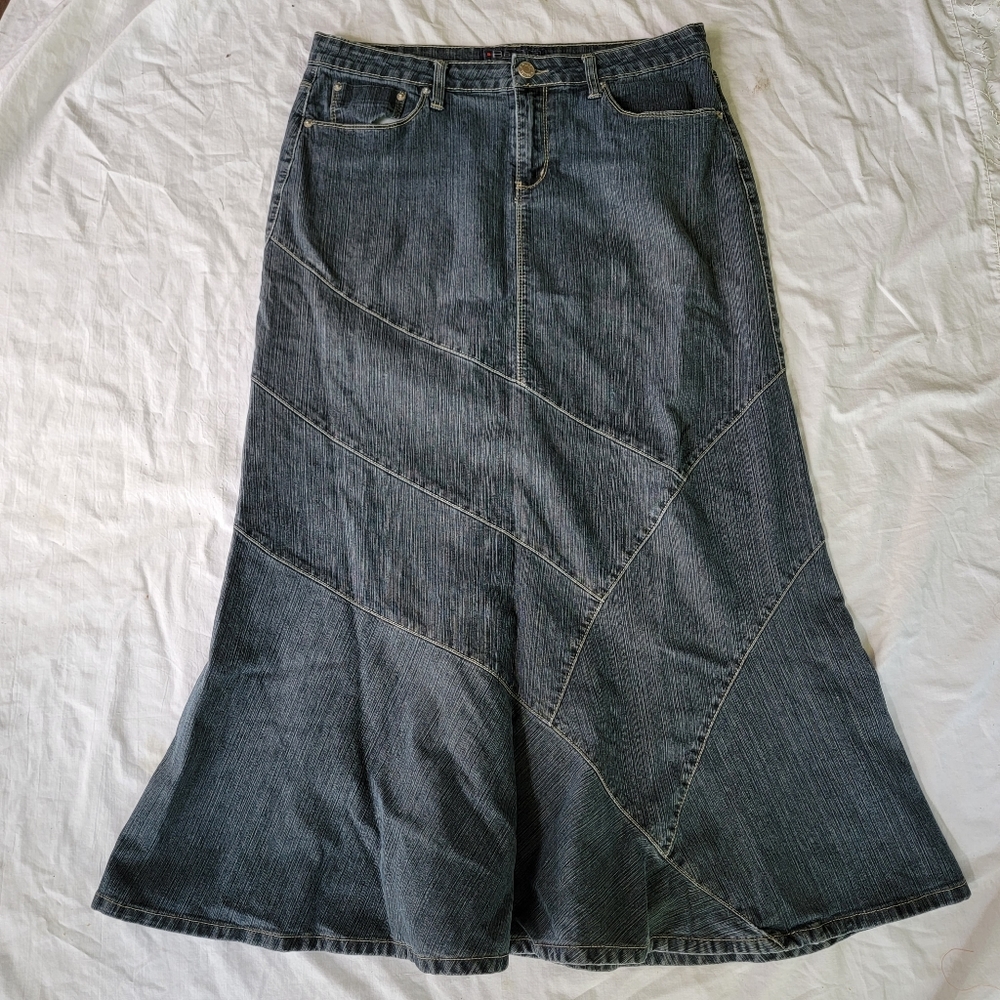 Baccini Denim Maxi Skirt